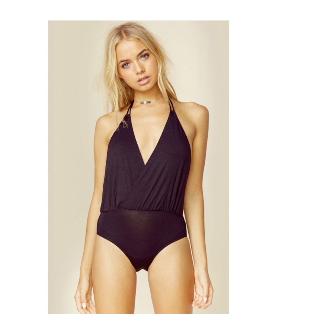 Blue life Night Fever halter bodysuit, small
